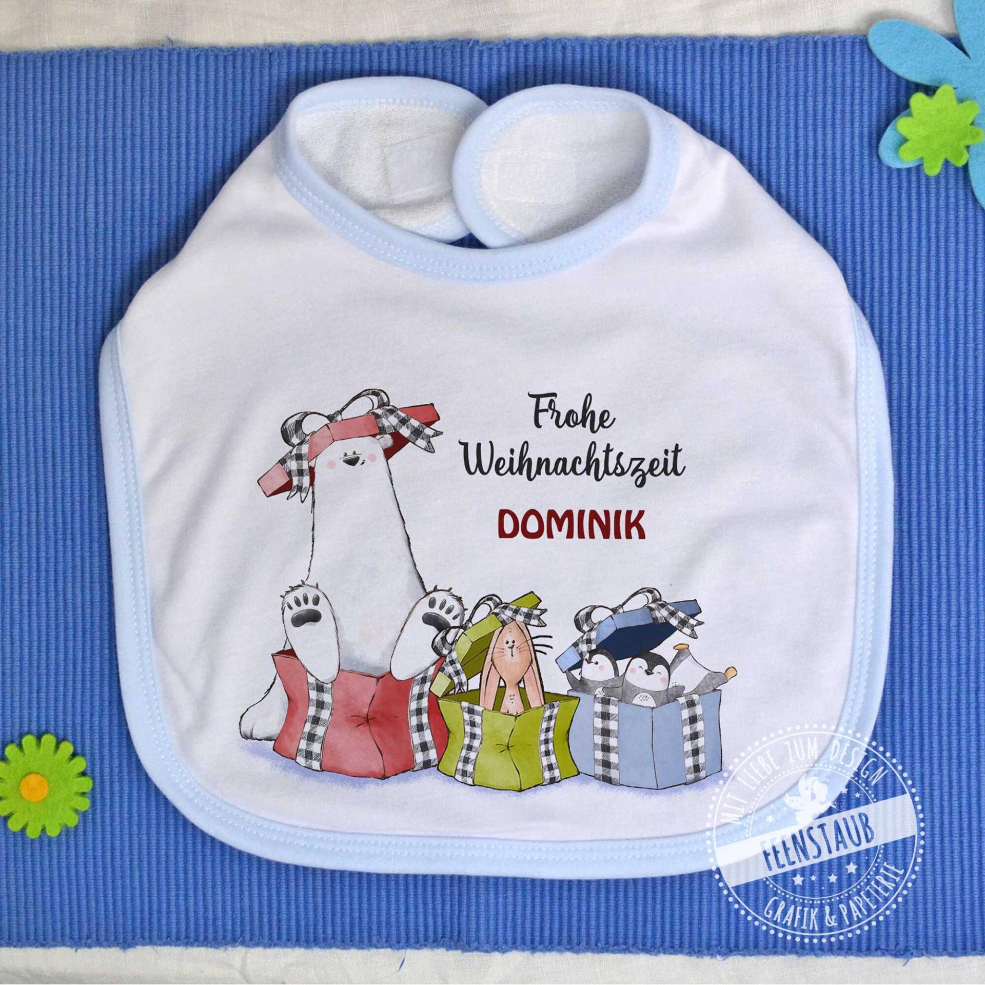 Weihnachten Baby-Lätzchen Personalisiert Mit Namen, Erstes Weihnachtsfest Für Baby Geschenk Als Erinnerung, Zum Nikolaus, Rosa Blau Weihnachten Baby-Lätzchen Personalisiert Mit Namen, Erstes Weihnachtsfest Für Baby Geschenk Als Erinnerung, Zum Nikolaus, Rosa Blau von Etsy - FeenstaubHandmade