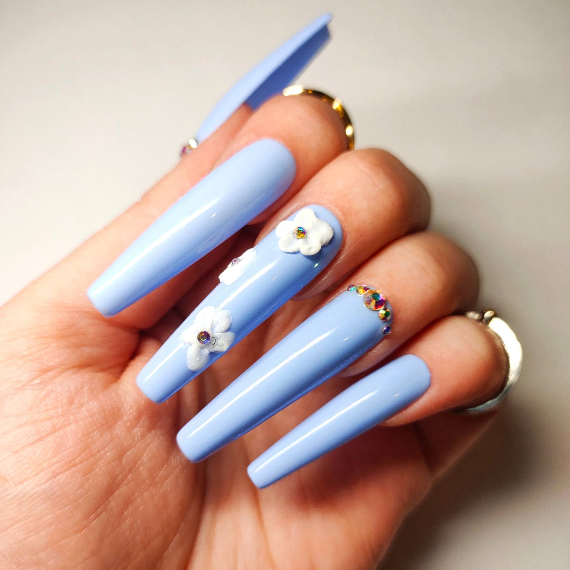 Vergissmeinnicht-Nägel Aufdrücken Vergissmeinnicht-Nägel Aufdrücken von Etsy - FejkiNails