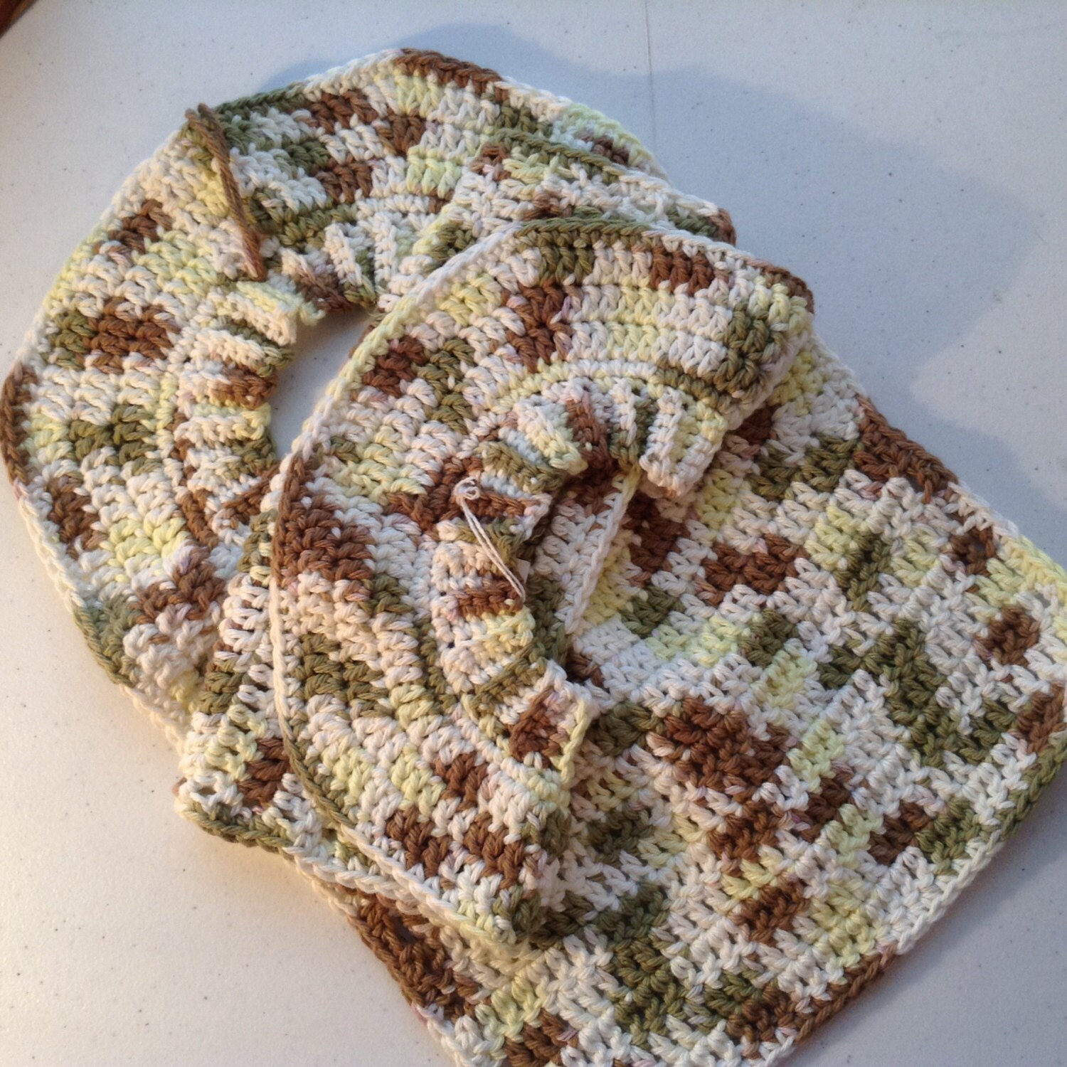 Dickey Bib, Original Design, Pullover, Baumwolle, Holzmoos, Braun, Creme, Oliv, Gelb von Etsy - FelicityRoseBlessing