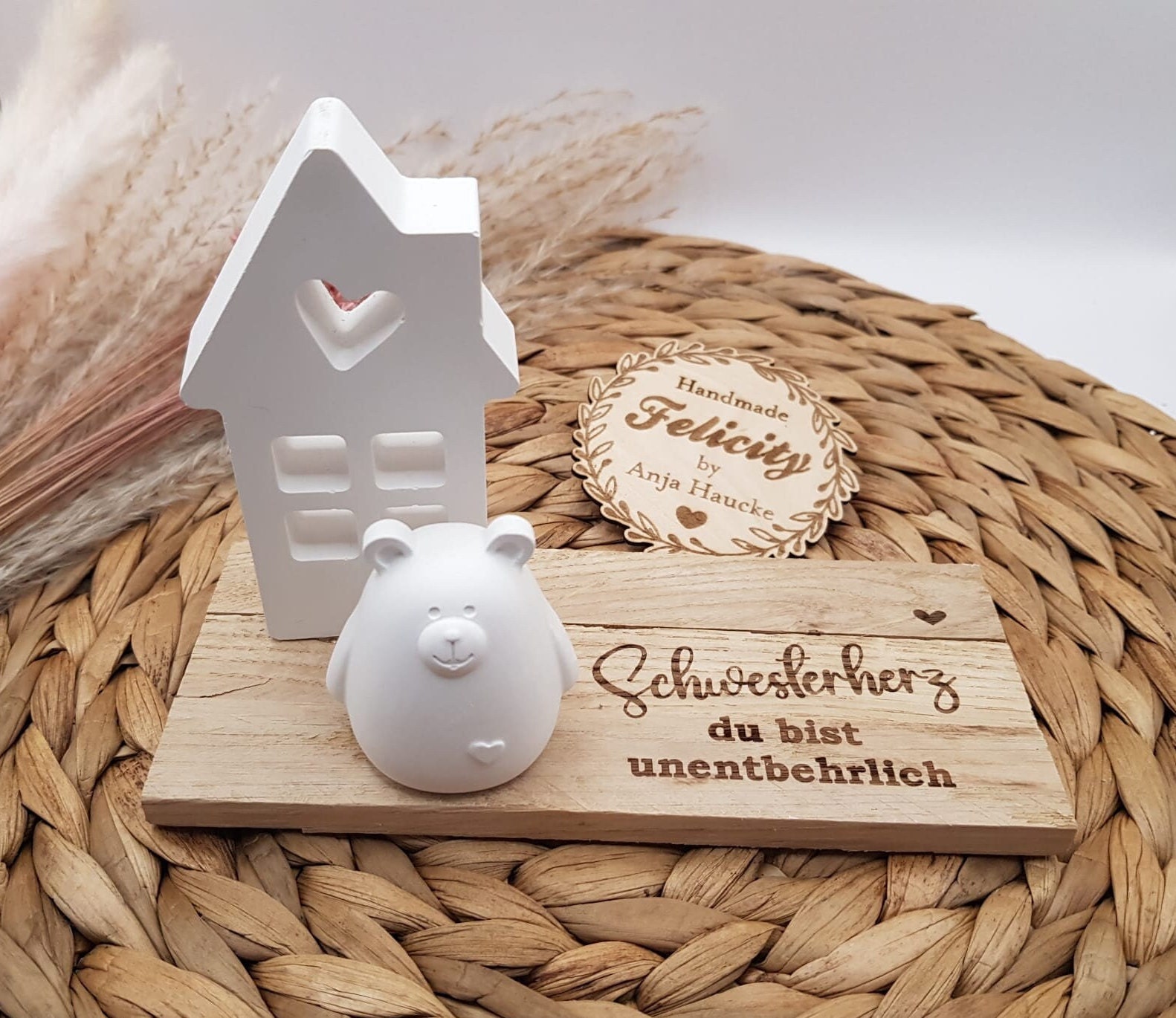 Geschenkset, Schwesterherz, Schwester, Bär, Haus Raysin, Handmade, Unentbehrlich Geschenkset, Schwesterherz, Schwester, Bär, Haus Raysin, Handmade, Unentbehrlich von Etsy - FelicityVonAnja