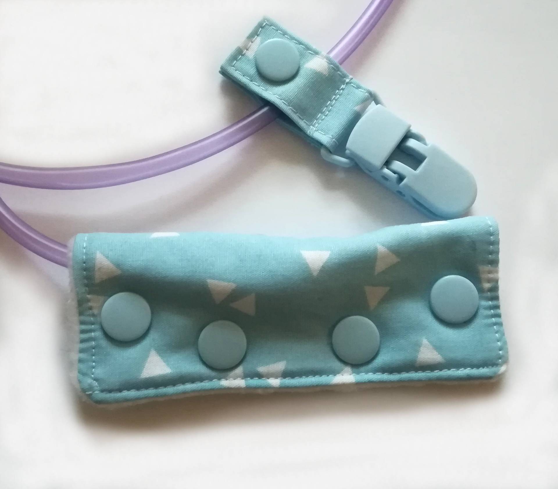 Mini Tube-Clips & Port-Cover Enterale Ernährung Türkis Triangle von Etsy - FeludaraDesign