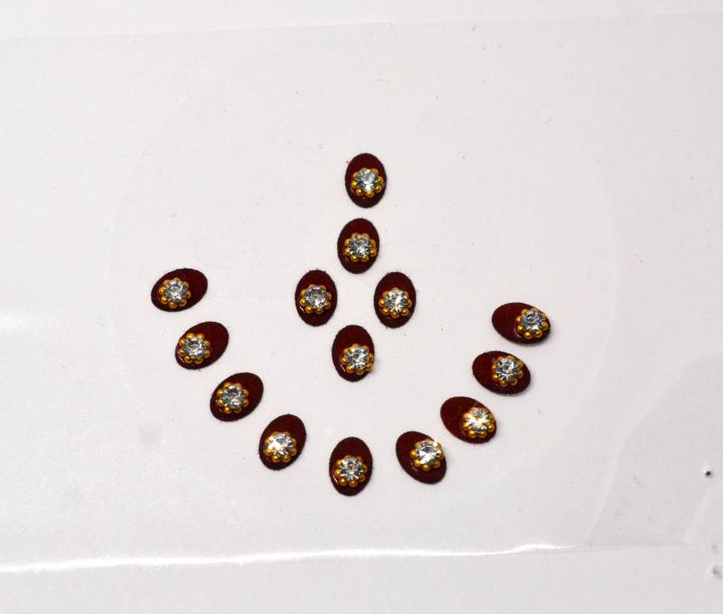 Kastanienbraune Farbe Oval Diamant Bindis, Hochzeit Braut Ausgefallene Bollywood Selbstklebende Aufkleber, Weihnachtsgeschenk von Etsy - FeminaDeals