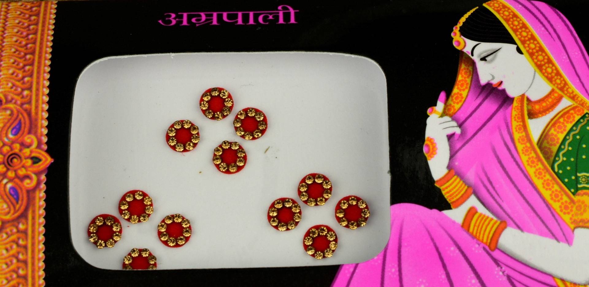 Premium Rote Farbe Runde Goldene Bindis, Braut Bindis, , Gesicht Bollywood Traditionelle Selbstklebende Aufkleber, Weihnachtsgeschenk Premium Rote Farbe Runde Goldene Bindis, Braut Bindis, , Gesicht Bollywood Traditionelle Selbstklebende Aufkleber, Weihnachtsgeschenk von Etsy - FeminaDeals