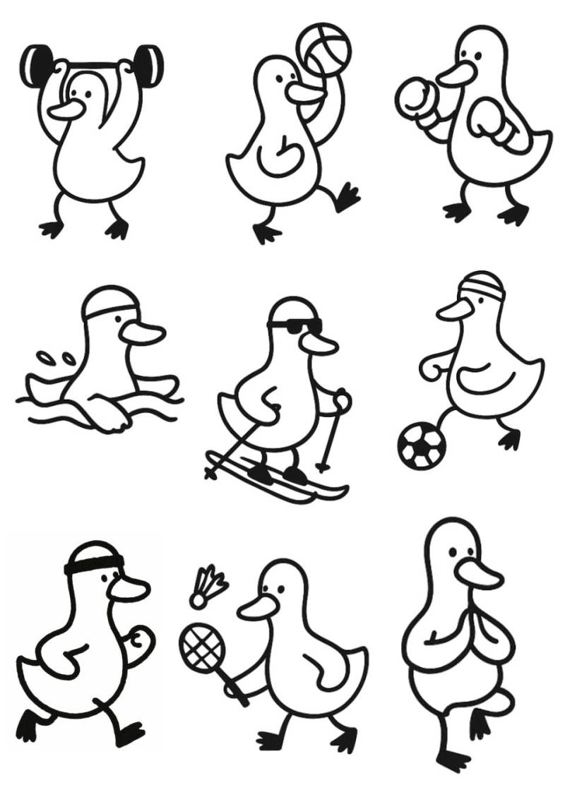 Temporäres Tattoo - Sportlich Süße Ente Gans 9 Varianten von Etsy - FenSticker