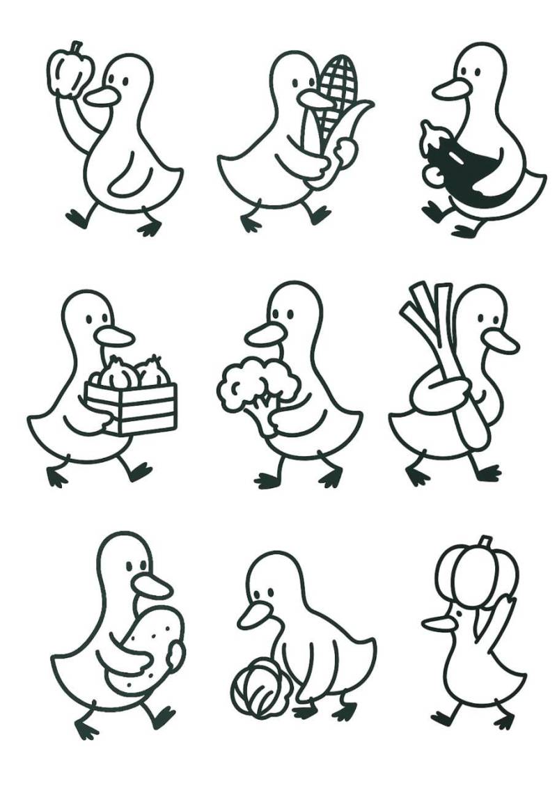 Temporäres Tattoo - Süße Ente Gans Mit Vegi 9 Varianten Temporäres Tattoo - Süße Ente Gans Mit Vegi 9 Varianten von Etsy - FenSticker