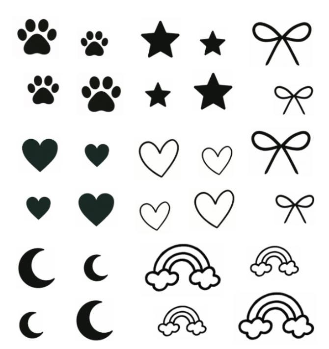 Temporäre Tattoos - Kleine Hundepfote, Herz, Mond Temporäre Tattoos - Kleine Hundepfote, Herz, Mond von Etsy - FensSmallThings