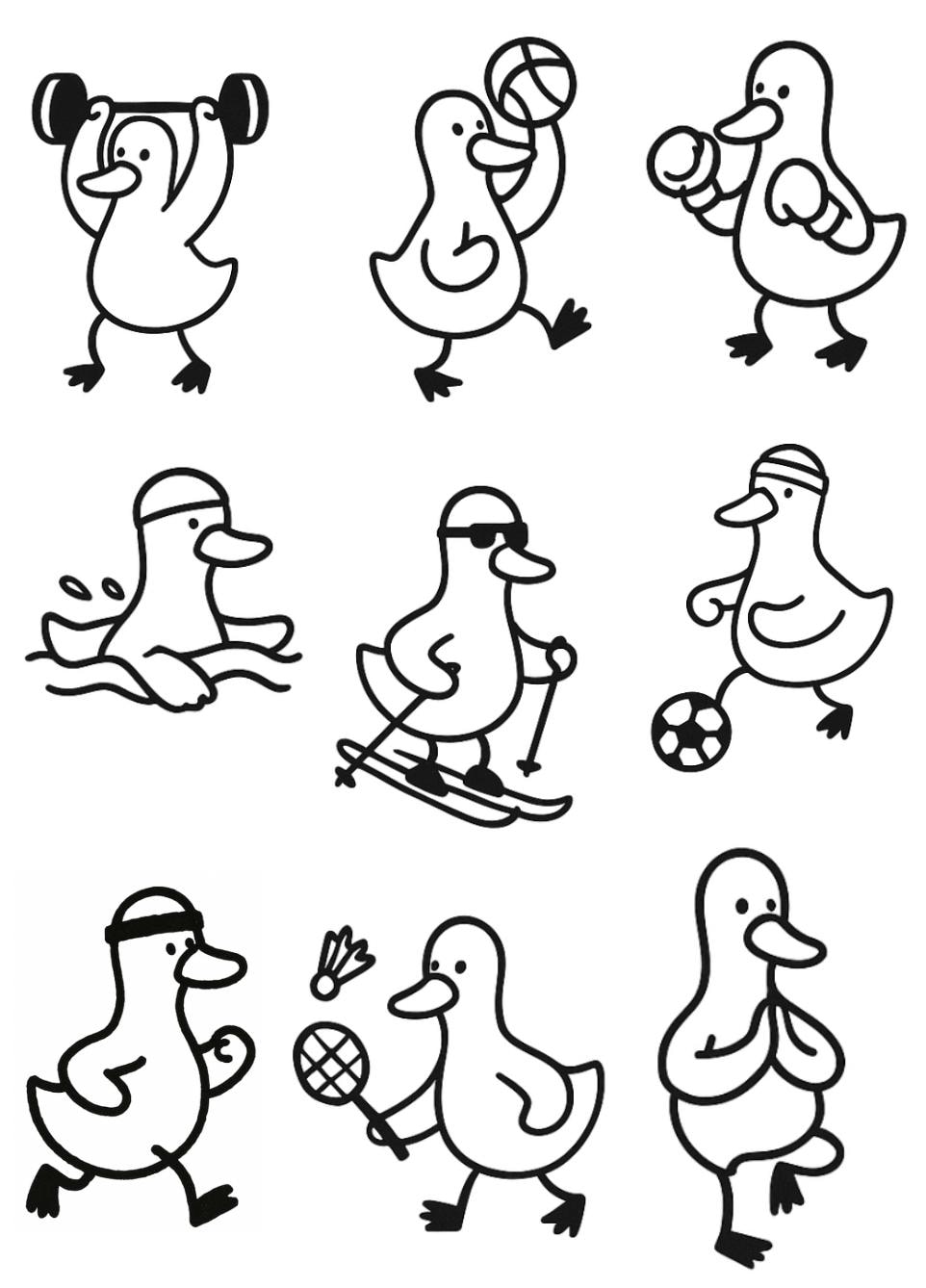 Temporäre Tattoos - Sportliche Ente Gans 9 Varianten Temporäre Tattoos - Sportliche Ente Gans 9 Varianten von Etsy - FensSmallThings