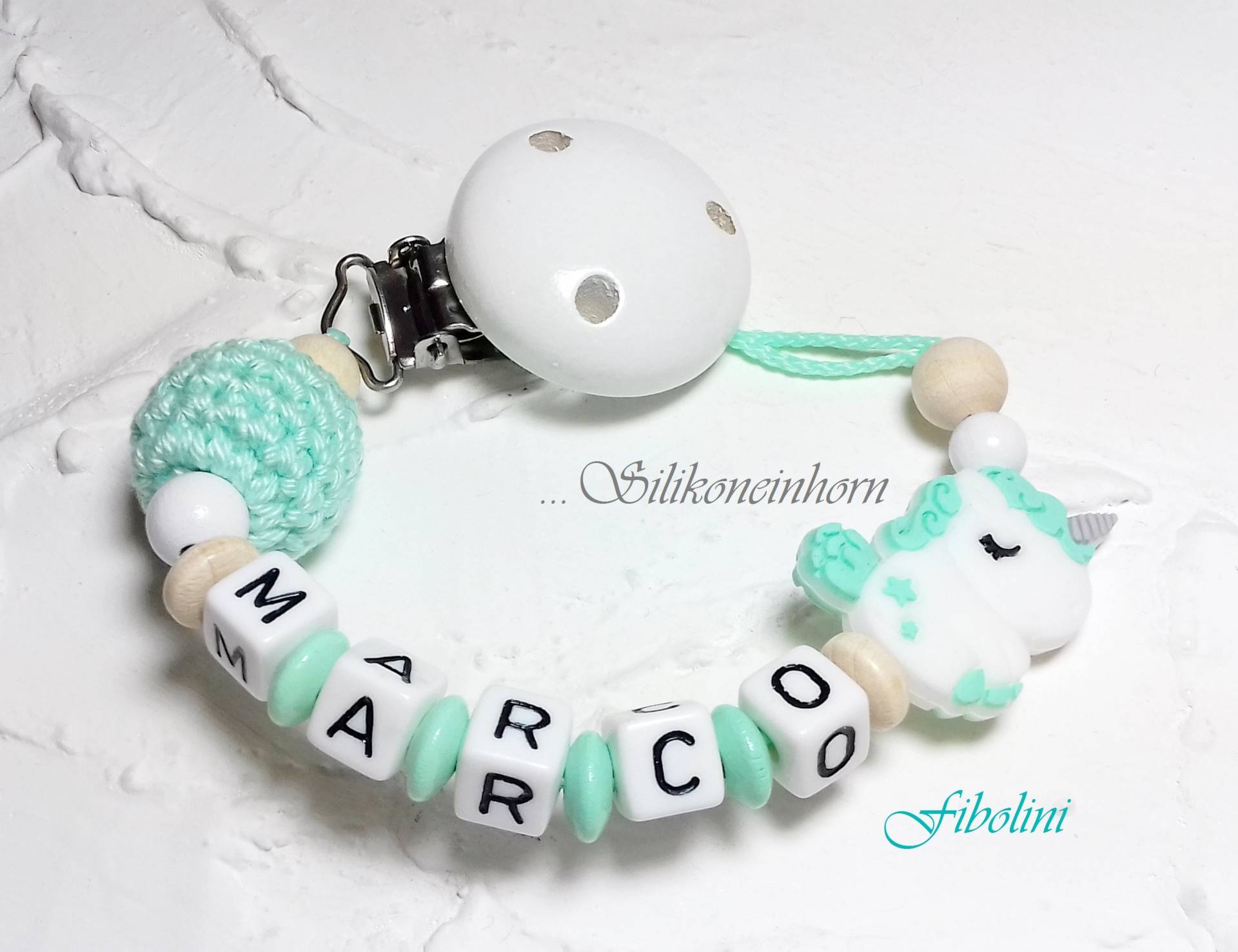 Schnullerkette "Einhorn". Mint, Beige, Weiß, Häkelperle, Nuckelkette, Schnullerhalter, Silikonadapter, Diy, Personalisiert, Schnullerband Schnullerkette "Einhorn". Mint, Beige, Weiß, Häkelperle, Nuckelkette, Schnullerhalter, Silikonadapter, Diy, Personalisiert, Schnullerband von Etsy - Fibolini