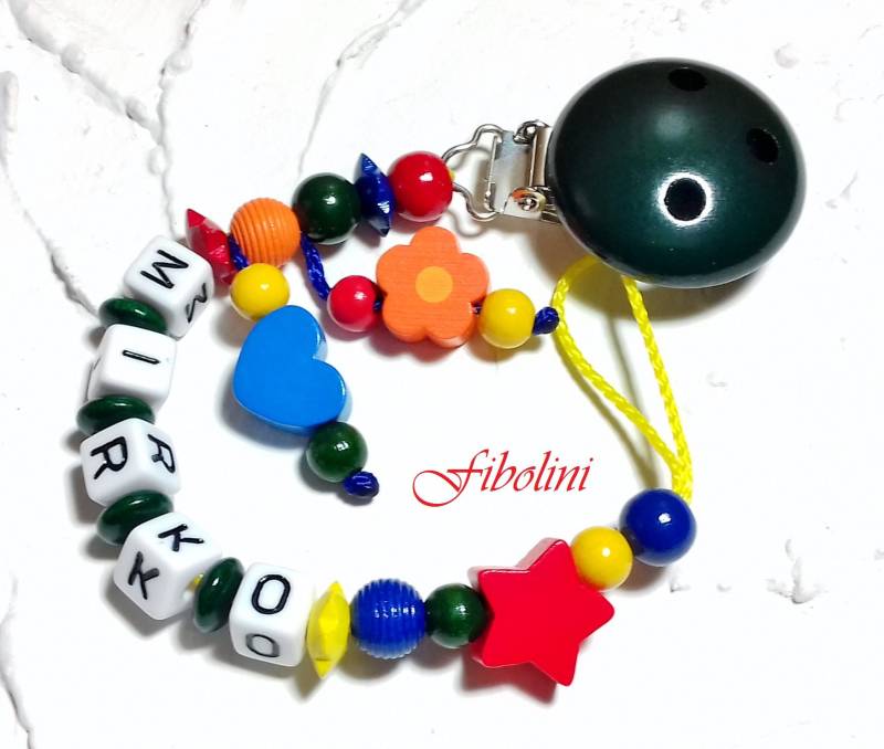 Schnullerkette Farbenfroh. Für Mädchen Jungen, Schnullerband Mit Namen, Personalisierte Kindergeschenke, Eltern Werden, Schwanger Sein, Holz von Etsy - Fibolini