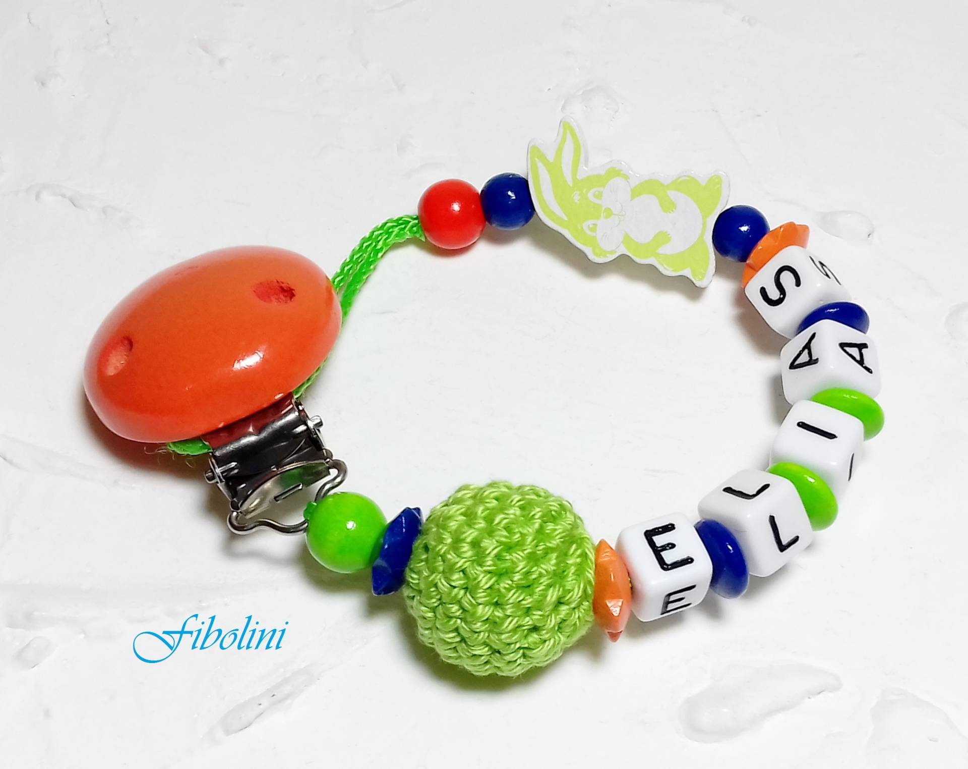 Schnullerkette "Hase". Personalisiert Mit Namen, Orange, Grün, Blau, Babyshower, Schnullerhalter, Nuggikette, Schnuller, Häkelholzperle Schnullerkette "Hase". Personalisiert Mit Namen, Orange, Grün, Blau, Babyshower, Schnullerhalter, Nuggikette, Schnuller, Häkelholzperle von Etsy - Fibolini