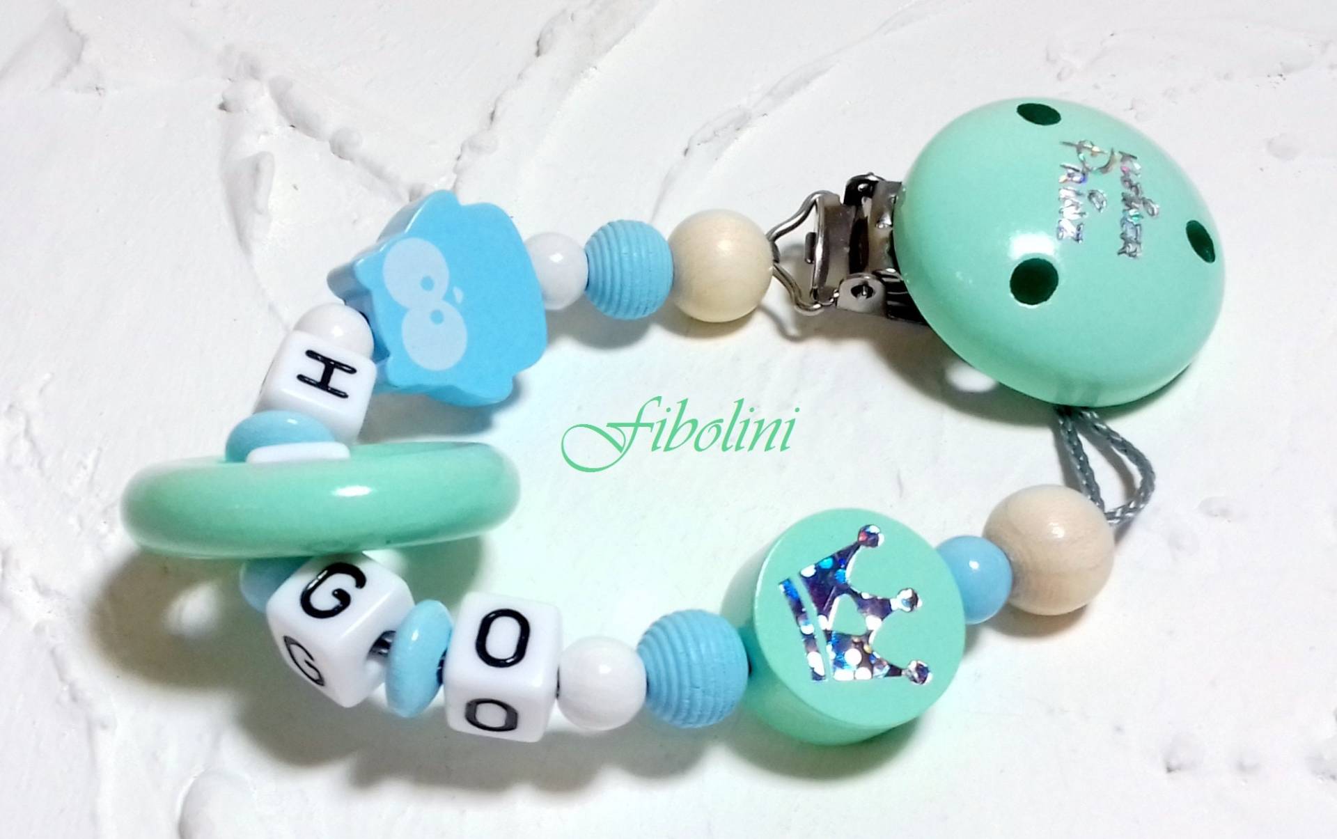 Schnullerkette "Kleiner Prinz". Nuckelkette, Schnullerhalter, Schnuller, Schwangerschaft Verkünden, Meilensteine, Eule, Krone, Mint, Blau Schnullerkette "Kleiner Prinz". Nuckelkette, Schnullerhalter, Schnuller, Schwangerschaft Verkünden, Meilensteine, Eule, Krone, Mint, Blau von Etsy - Fibolini