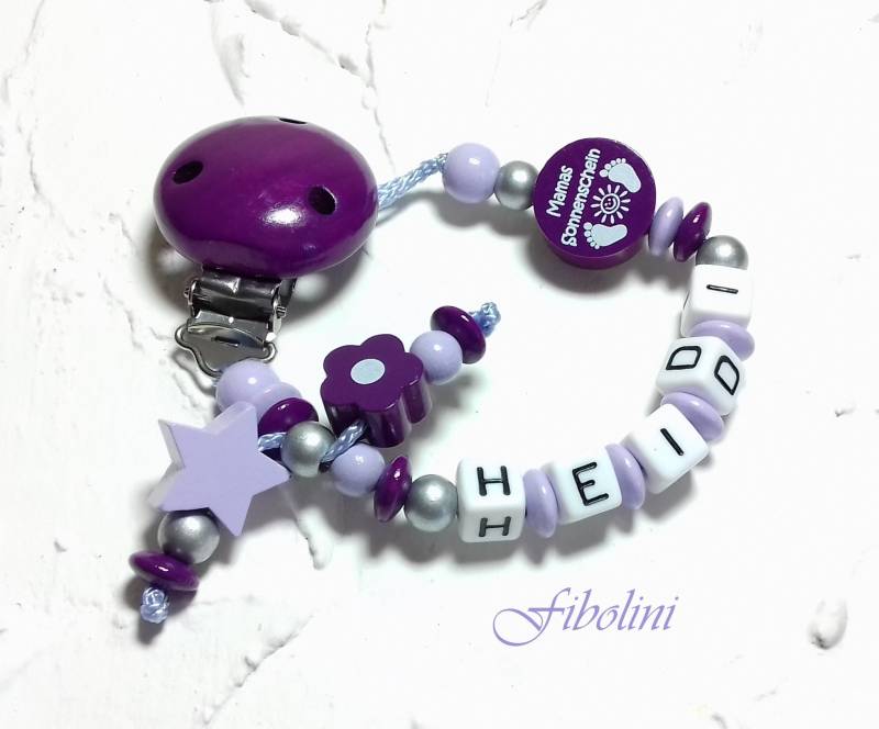 Schnullerkette "Mamas Sonnenschein" von Etsy - Fibolini