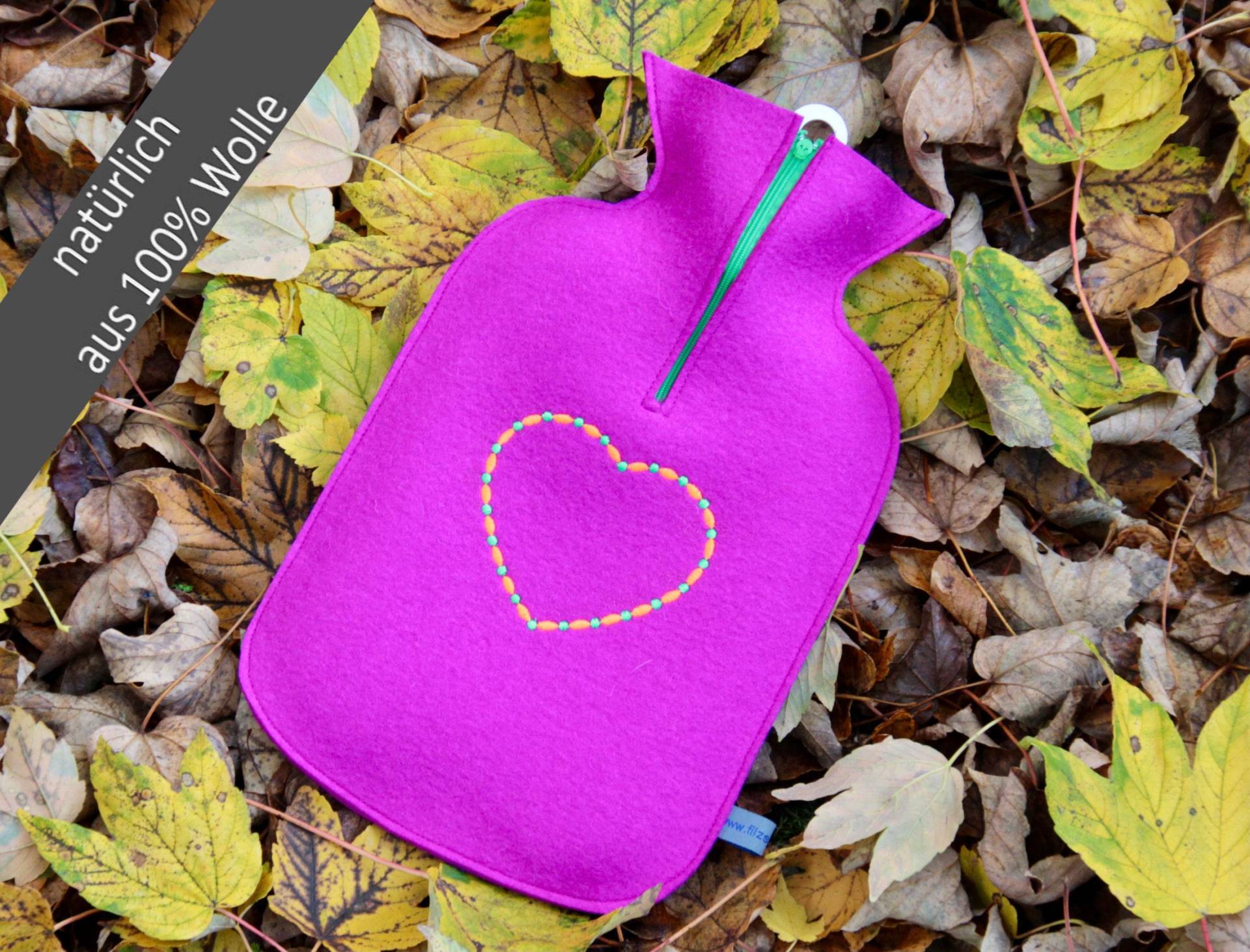 Filz - Kuschelwärmflaschenhülle in Pink Mit "Herz" Filz - Kuschelwärmflaschenhülle in Pink Mit "Herz" von Etsy - Filzschnitt