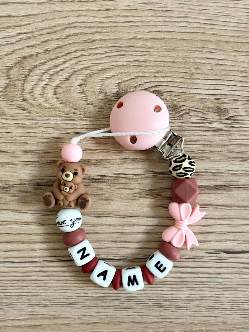 Personalisierte Schnullerkette Mit Name - Bärenmotiv & Schleife Handmade Schnullerhalter Geschenk Zur Geburt von Etsy - Fiorellinoarticles