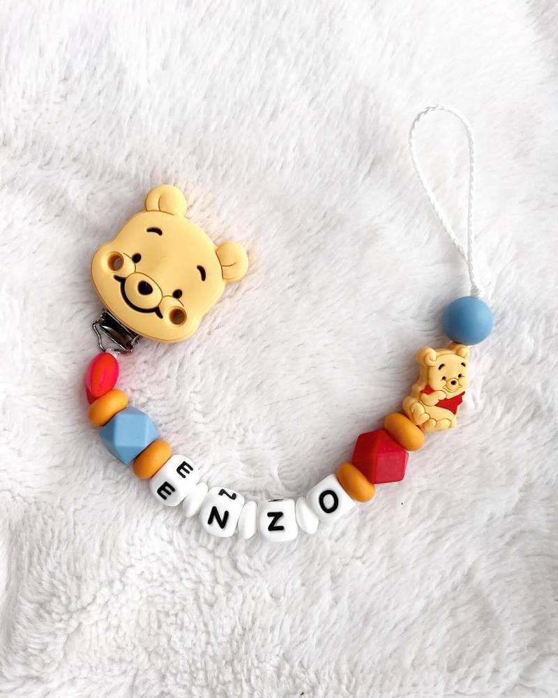 Personalisierte Schnullerkette Mit Name - Tiermotive & Zeichentrick-Figuren Mops, Hase, Winnie Oder Bambi Wunschfarben Handmade von Etsy - Fiorellinoarticles