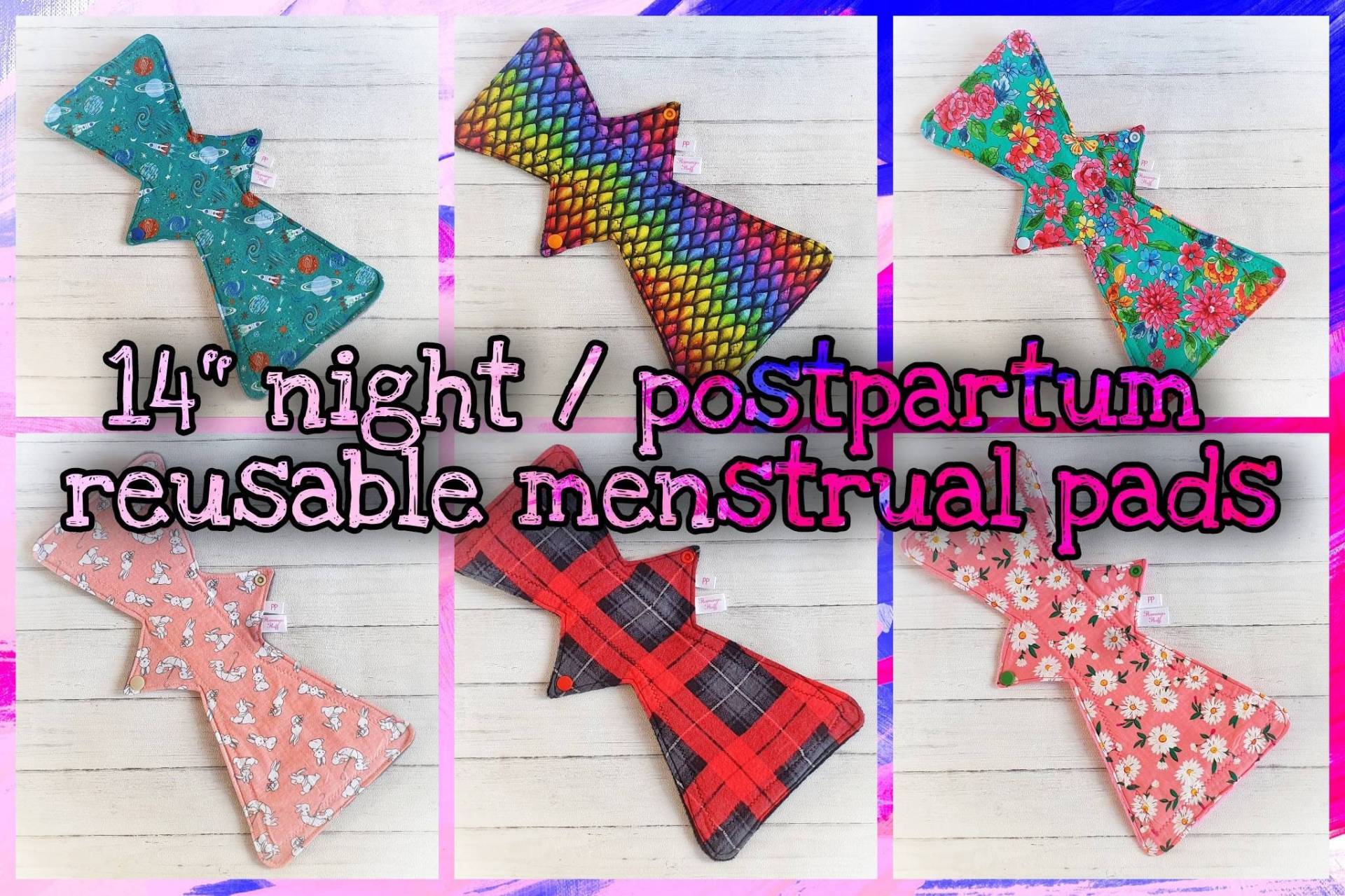 14" Stoffeinlage Wiederverwendbare - Baumwolle Waschbar Csp Pp Nighttime Super Pads 14" Stoffeinlage Wiederverwendbare - Baumwolle Waschbar Csp Pp Nighttime Super Pads von Etsy - FlamingoFluff