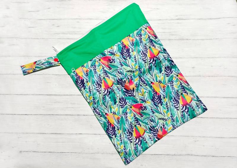 Große Wiederverwendbare Nass-/Trockentasche Mit Doppeltem Reißverschluss - Wetbag Baby-Windelschwimmen/Badetasche 30 X 40 cm Umweltfreundliche von Etsy - FlamingoFluff