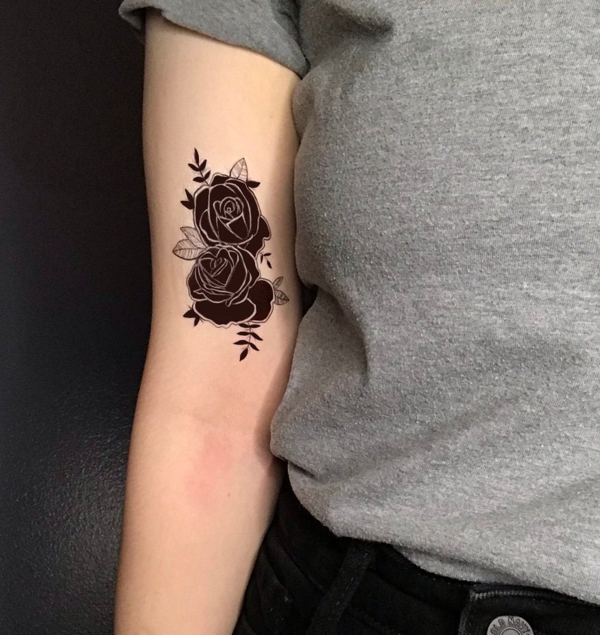 American Traditional Rosen - Temporäres Tattoo American Traditional Rosen - Temporäres Tattoo von Etsy - FleetingTattoo