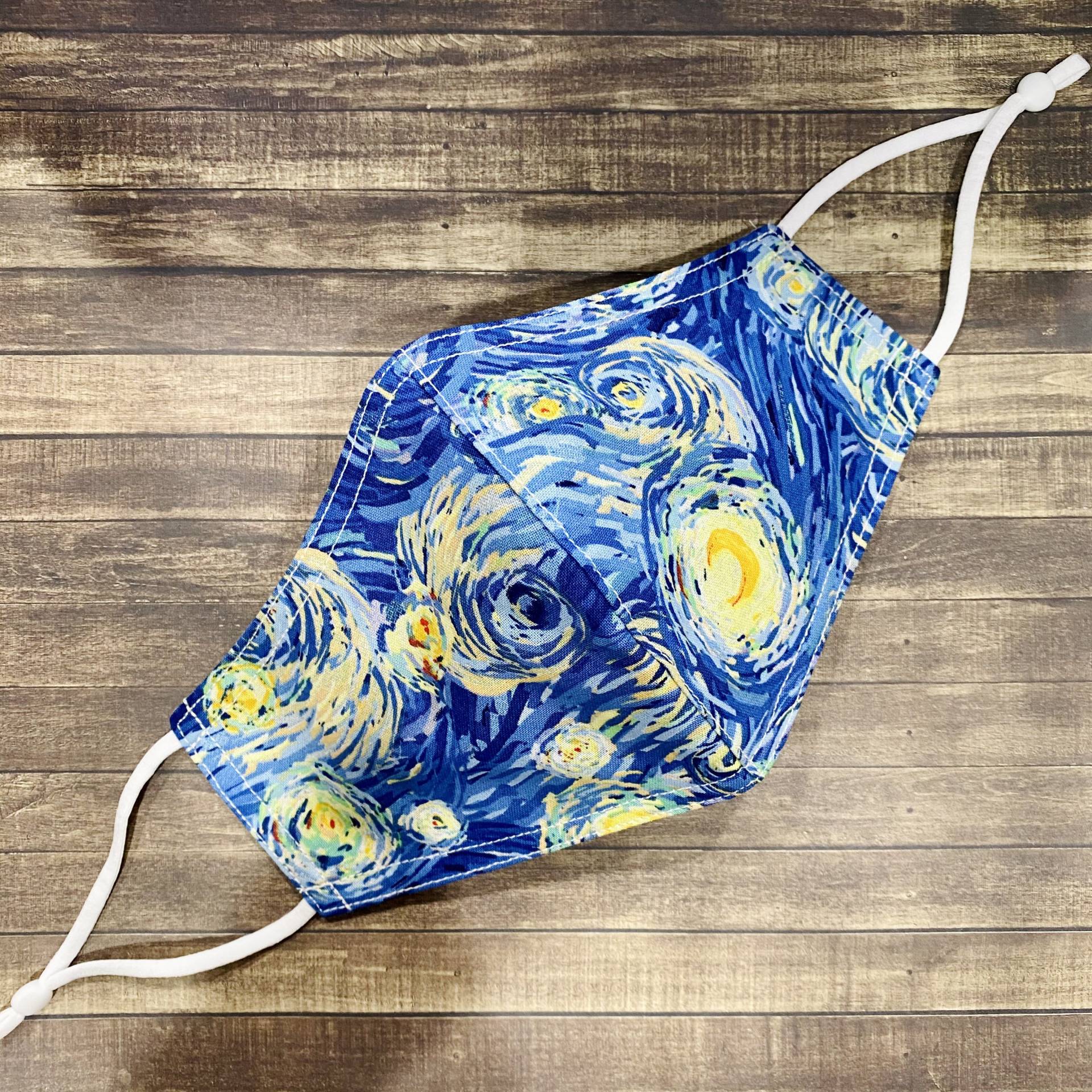 Van Gogh Sternennacht-Druck-Baumwoll-Gesichtsmaske | Wende - Und Verstellbare Träger von Etsy - Floralandleaves