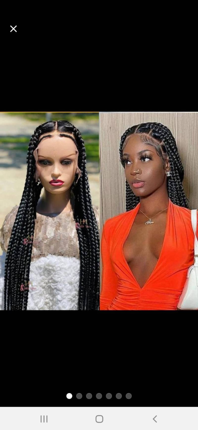 Full Lace Wig, Knotless Braided Wig, Junbo Braids, Braids Lace Braided Handmade Wig von Etsy - Floraswigs