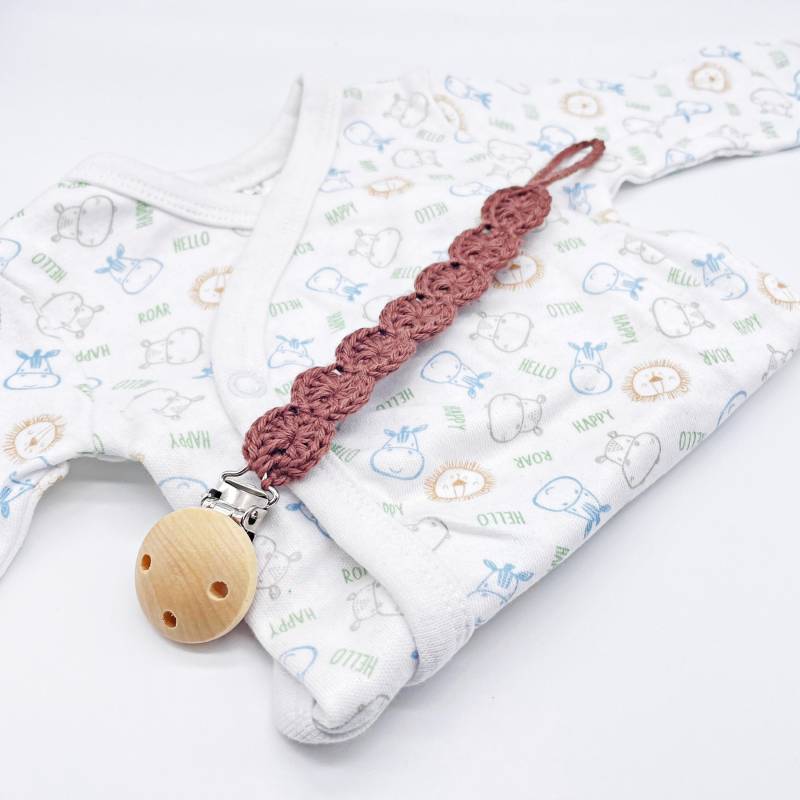 Schnullerband Unisex Neutral Baumwolle Braun Mädchen Junge Baby Schnullerkette Geschenkidee Babybesuch Geschenk Babyparty Geburt von Etsy - FlorentinasPahihi