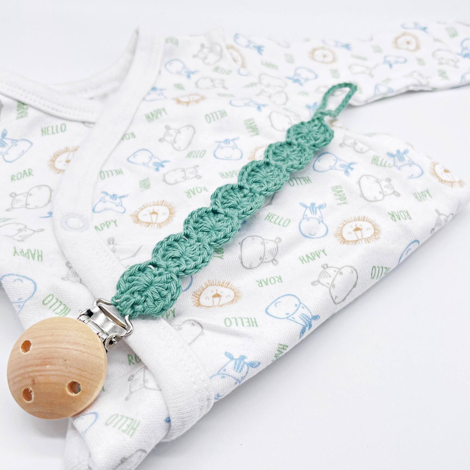 Schnullerband Unisex Neutral Baumwolle Mädchen Junge Baby Schnullerkette Geschenkidee Babybesuch Geschenk Babyparty Grün Sage Boho von Etsy - FlorentinasPahihi