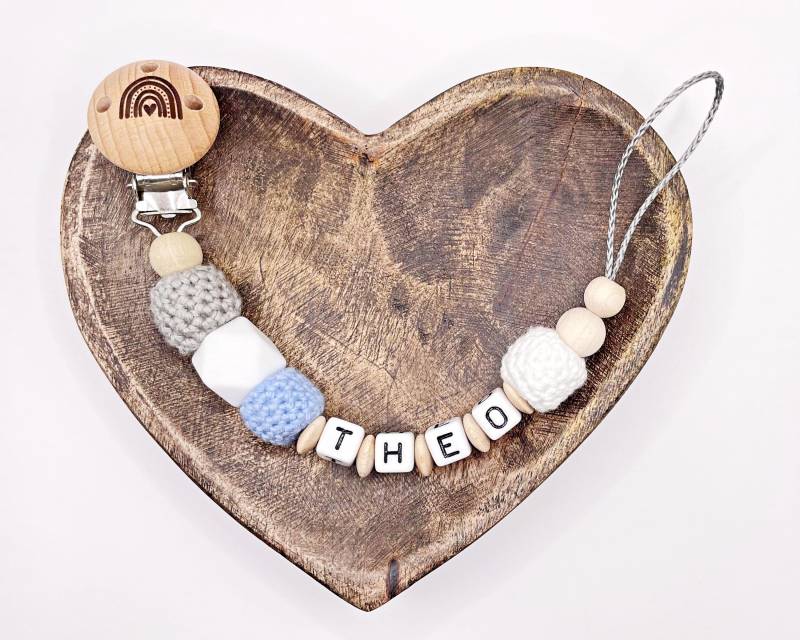 Schnullerkette Personalisiert Name Junge Babyboy Geburt Geschenkidee Babybesuch Babyparty It's A Boy Schnullerhalter Schnullerband Blau von Etsy - FlorentinasPahihi