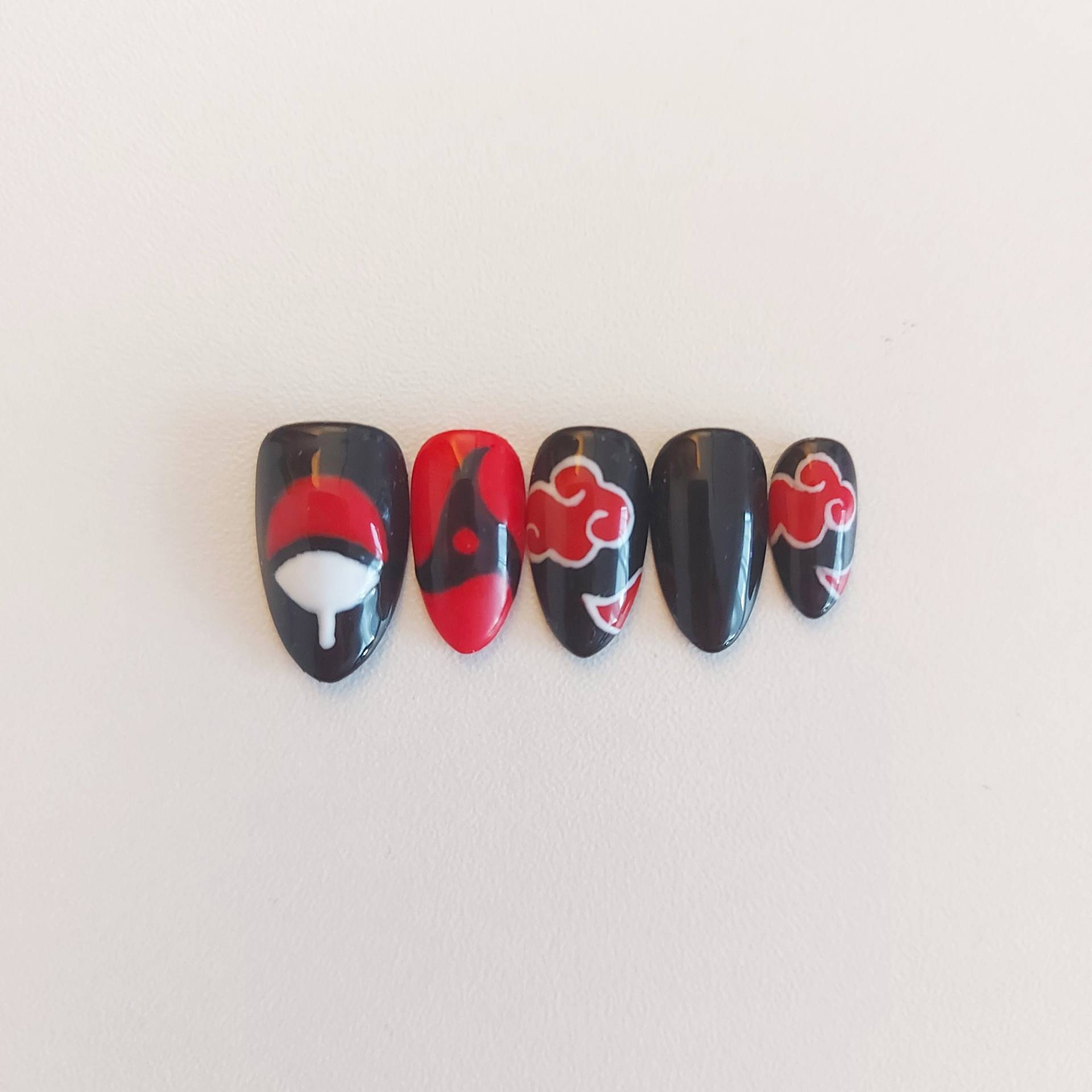 Press On Nails Itachi, Ninja, Cosplay, Halloween, Anime von Etsy - ForestFairyNails