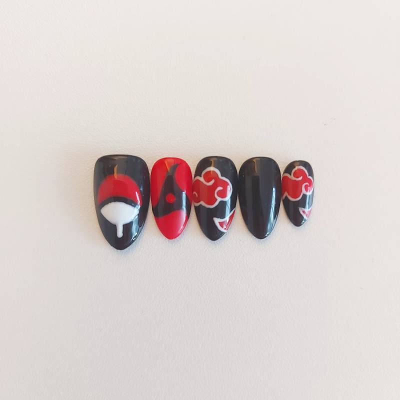 Press On Nails Itachi, Ninja, Cosplay, Halloween, Anime von Etsy - ForestFairyNails
