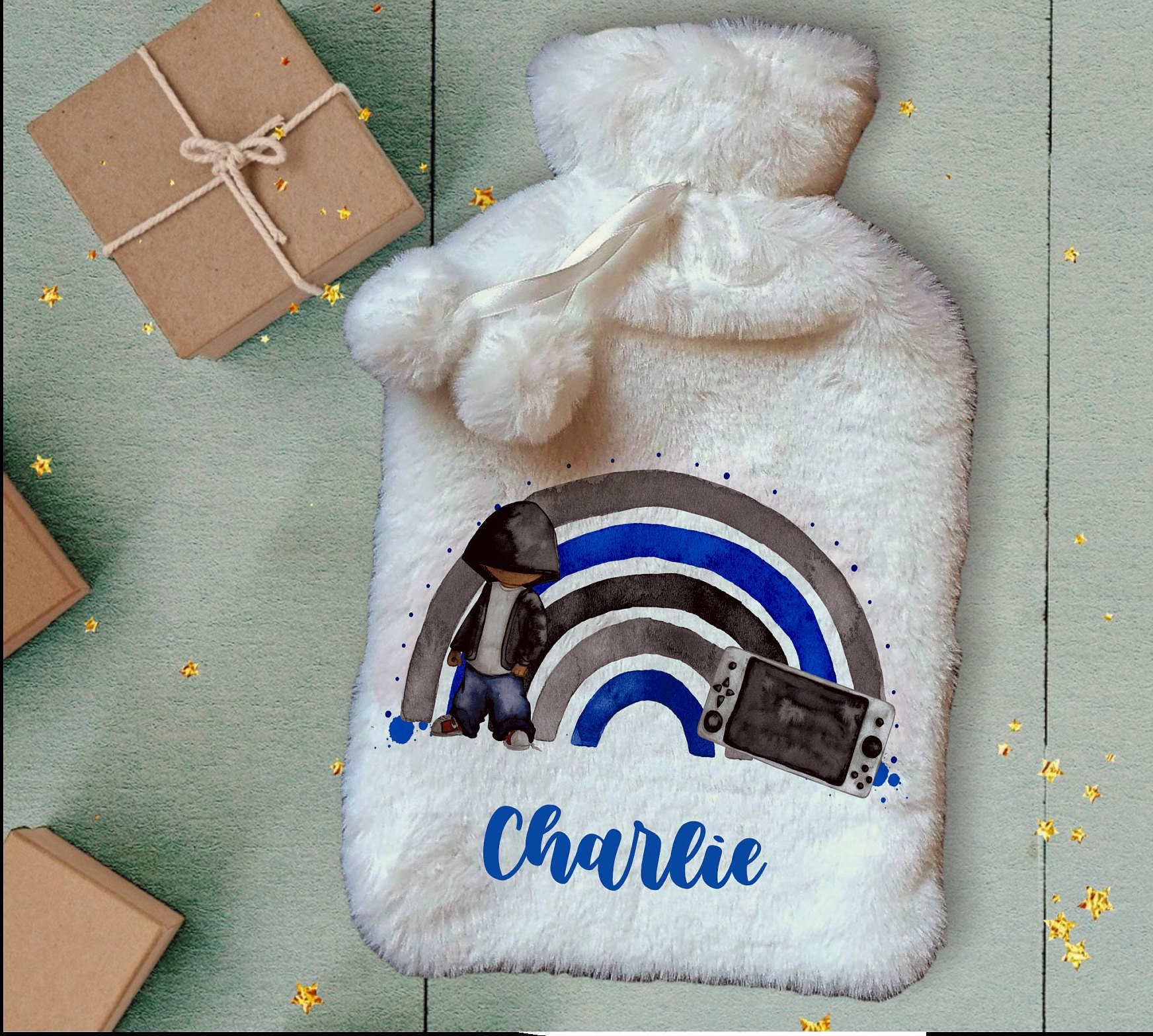 Personalisierte Wärmflasche, Gamer Design Gaming Rainbow Teen Geschenkidee, Deluxe Flauschiger Bezug Personalisierte Wärmflasche, Gamer Design Gaming Rainbow Teen Geschenkidee, Deluxe Flauschiger Bezug von Etsy - Forgetmeknotwales