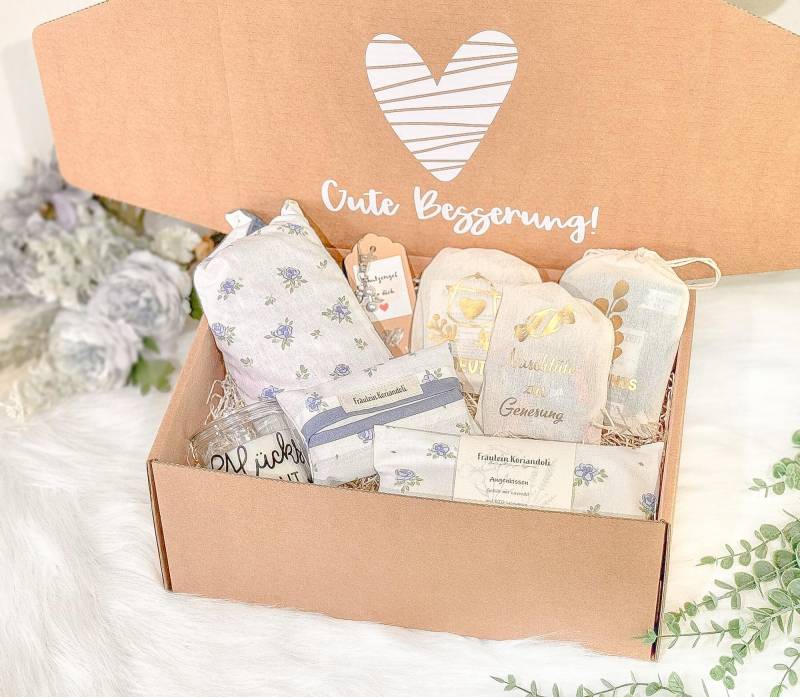 Geschenkbox "Gute Besserung", Genesungspaket, Erkältungspaket, Gute Laune Nachricht, Wellnessgeschenk, Get Well Soon, Ich Denke An Dich von Etsy - FraeuleinKoriandoli