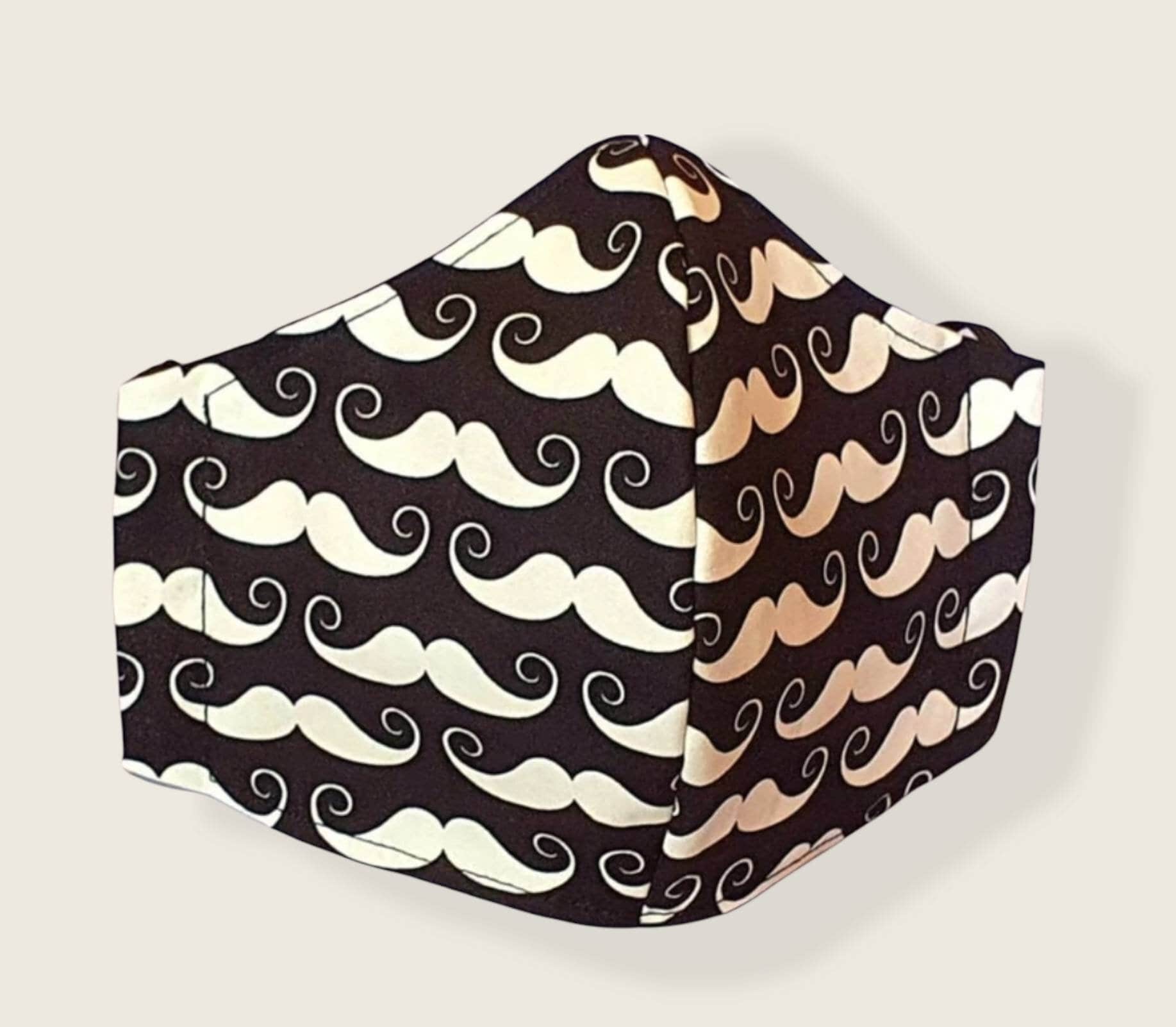 3 Lagen Moustaches Gesichtsmaske, Filtertasche, Verstellbare Träger, 100% Baumwolle, Wiederverwendbar Und Waschbar, Beweglich, Moustache, Bestückte 3 Lagen Moustaches Gesichtsmaske, Filtertasche, Verstellbare Träger, 100% Baumwolle, Wiederverwendbar Und Waschbar, Beweglich, Moustache, Bestückte von Etsy - FrancescaWhyteUk