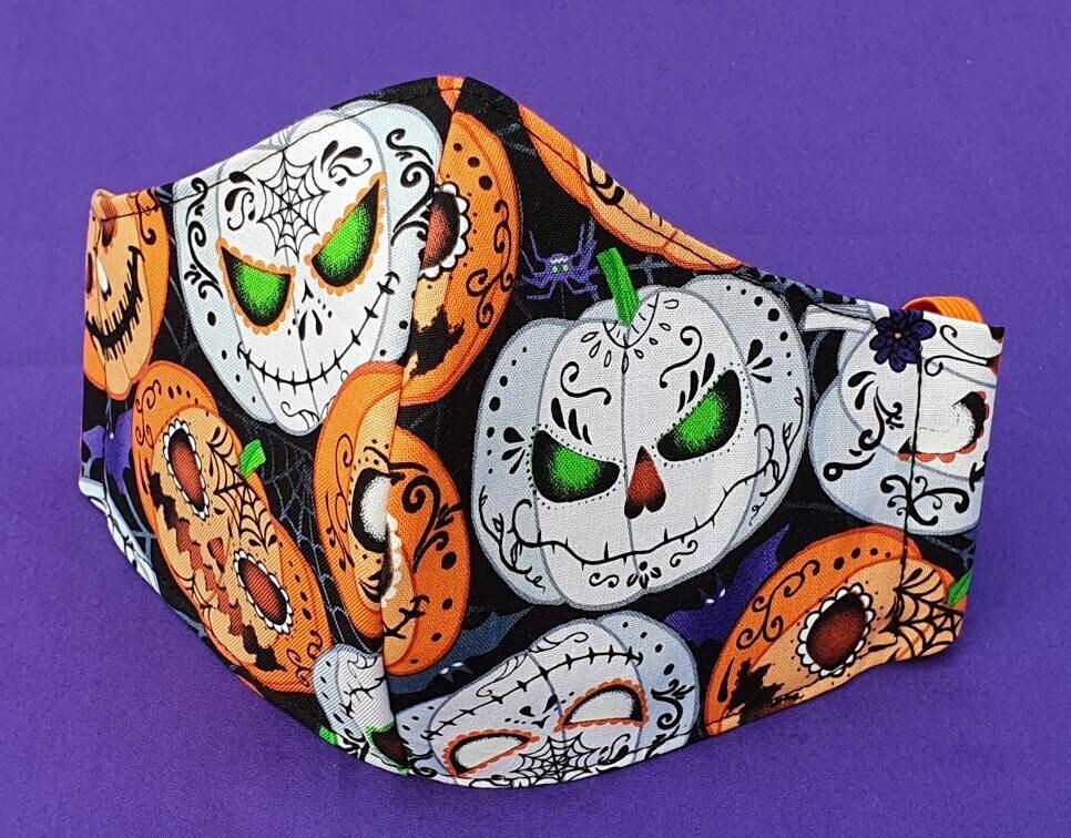 Erwachsene, Jugendlich, Kind, 3-Lagige Filtertasche, Angepasste Gesichtsmaske, Verstellbare Riemen, Wiederverwendbar, Halloweenmaske, Kürbismaske Erwachsene, Jugendlich, Kind, 3-Lagige Filtertasche, Angepasste Gesichtsmaske, Verstellbare Riemen, Wiederverwendbar, Halloweenmaske, Kürbismaske von Etsy - FrancescaWhyteUk