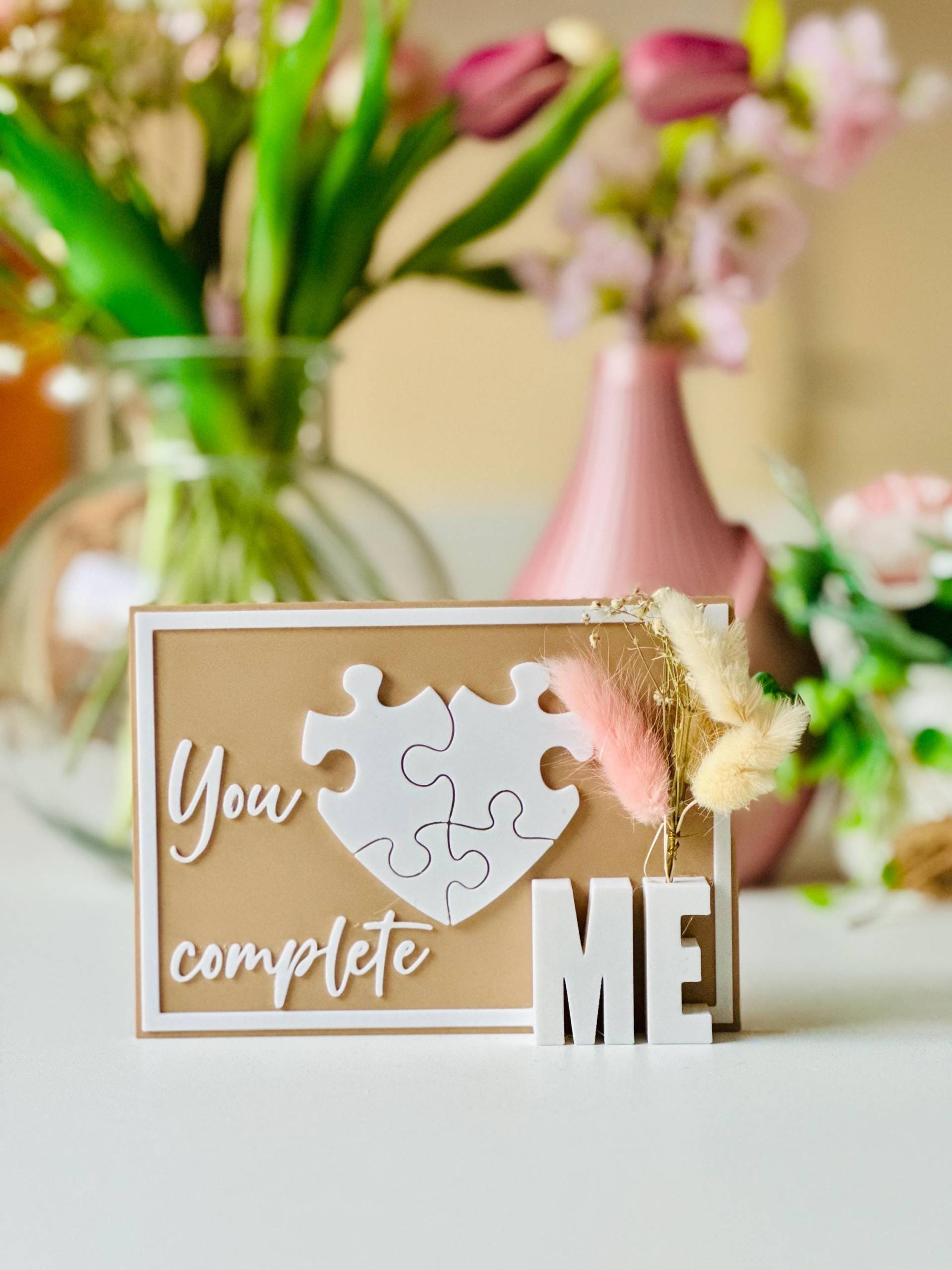 Aufsteller „Du Machst Mich Komplett" | 3D-Druck Deko Geschenk Für Partner, Hochzeit & Jahrestag von Etsy - FrauSahne