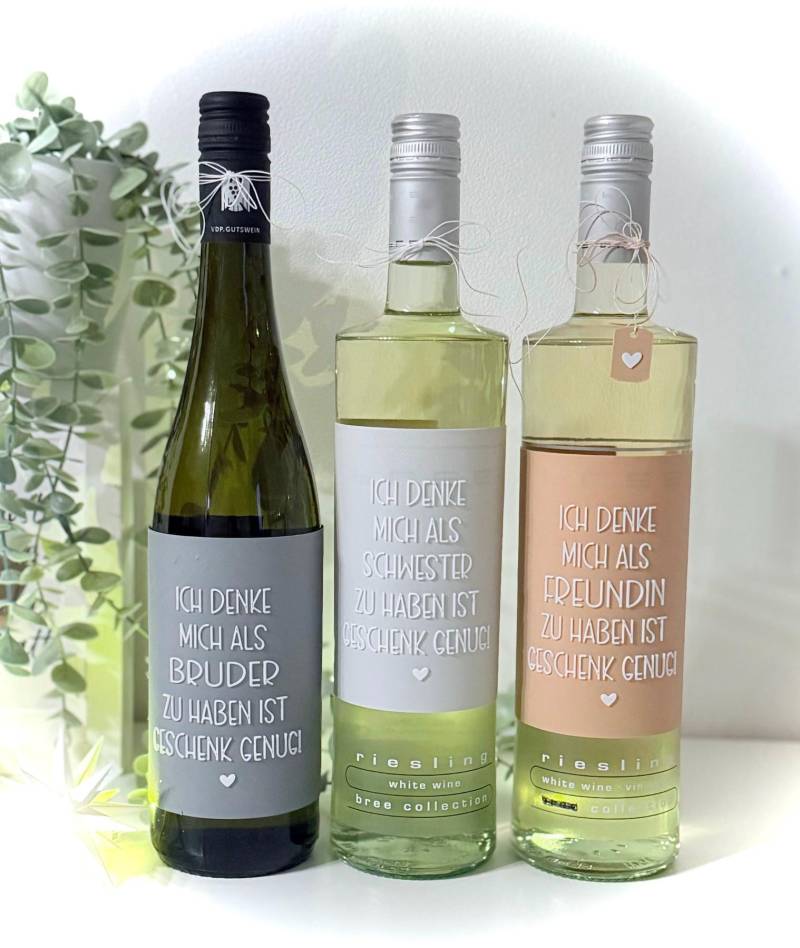 Banderolen Für Weinflaschen | Bruder, Schwester, Freundin, Schwager, Schwägerin von Etsy - FrauSahne