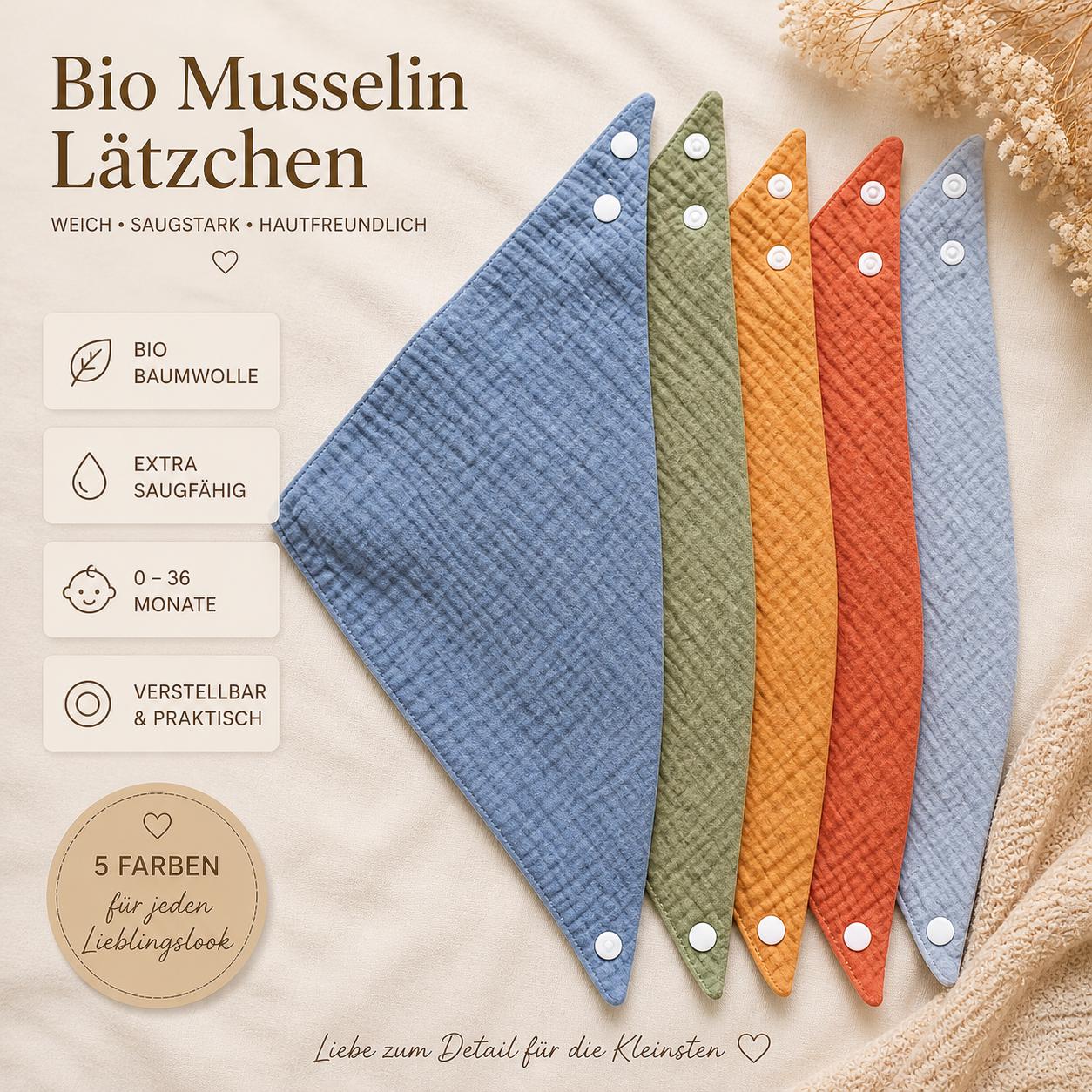 Bio Musselinlätzchen Sabberlätzchen Lätzchen Baby Halstuch Musselin Set Spucktuch Baumwolle Druckknöpfe Mehrlagig Saugfähig Bunt Junge Mädch von Etsy - FuchsundFussel