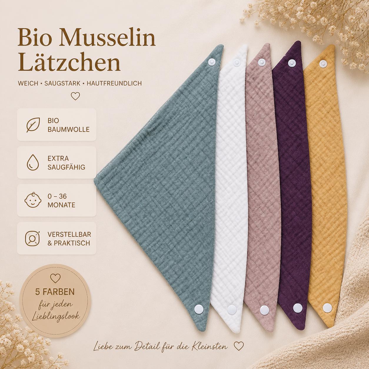 Bio Musselinlätzchen Sabberlätzchen Lätzchen Baby Halstuch Musselin Set Spucktuch Baumwolle Druckknöpfe Mehrlagig Saugfähig Bunt Junge Mädch von Etsy - FuchsundFussel