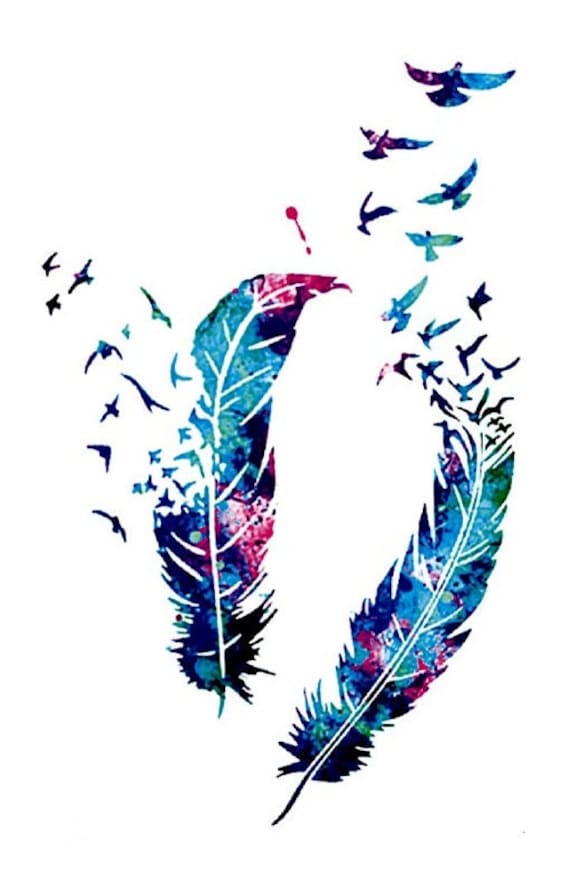 Federn Und Vögel Tattoo Federn Und Vögel Tattoo von Etsy - GAILY874