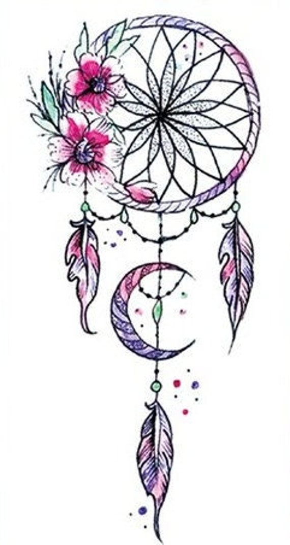 Traumfänger Mit Rosa Blumen Tattoo Traumfänger Mit Rosa Blumen Tattoo von Etsy - GAILY874