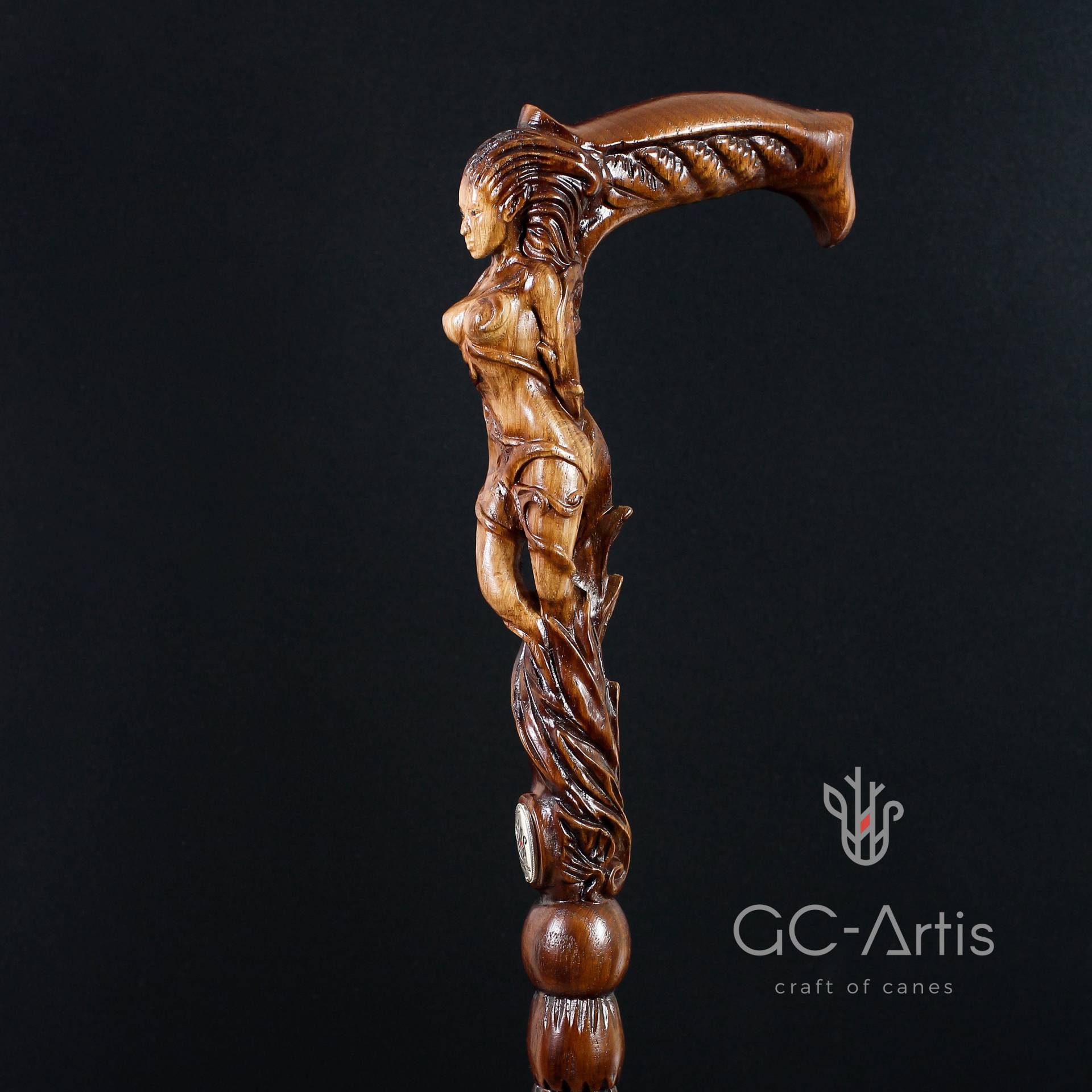 Hand Geschnitzte Waldfee Eiche Gehstock - Mythologie Wanderstock Hand Geschnitzte Waldfee Eiche Gehstock - Mythologie Wanderstock von Etsy - GCArtis