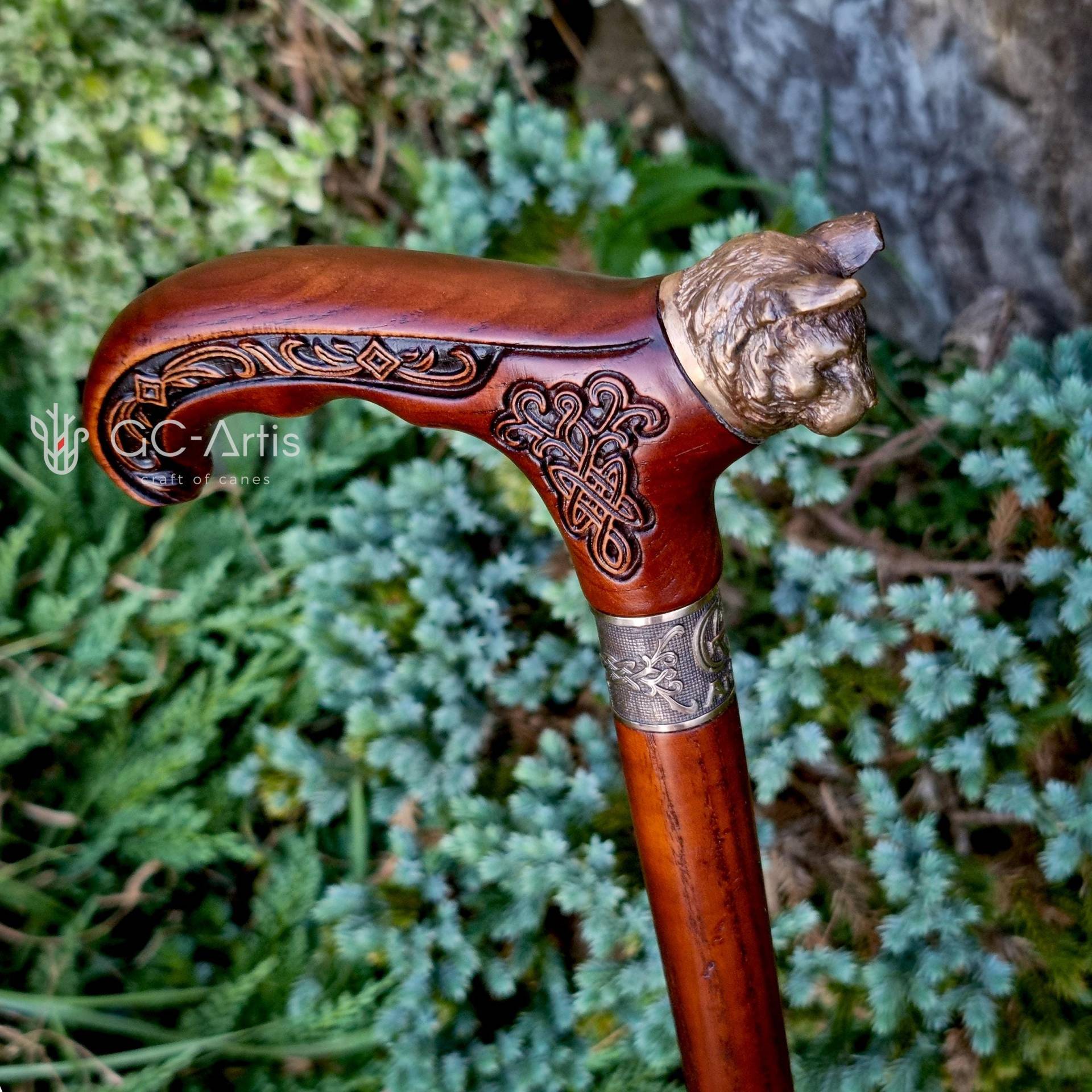 Wilde Katze Gehstock Bronze Gegossen - Holz & Metall Griff Cooler Für Männer Frauen, Stilvolle Damen Gentleman Senior Wilde Katze Gehstock Bronze Gegossen - Holz & Metall Griff Cooler Für Männer Frauen, Stilvolle Damen Gentleman Senior von Etsy - GCArtis