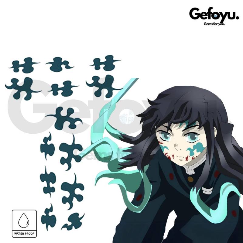 Demon Slayer Muichiro Tokito Temporäres Gesichtstattoo - Hashira Cosplay Accessoire von Etsy - GEFOYU