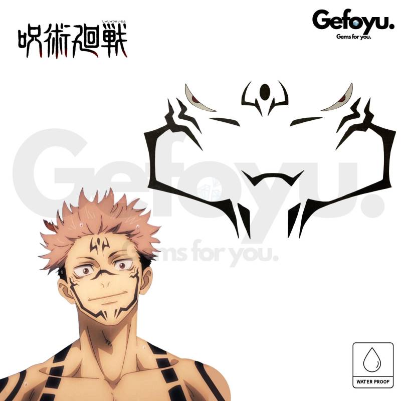 Jujutsu Kaisen Sukuna Gesichtstattoo - Temporäres Tattoo Für Cosplay | Yuji Itadori Jjk Anime Accessoire von Etsy - GEFOYU