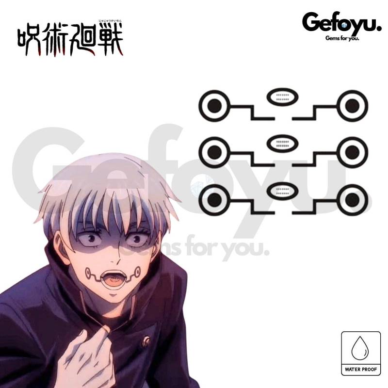Jujutsu Kaisen Toge Inumaki Cosplay Kostüm Jjk Pokito Gesicht Temporäres Tattoo von Etsy - GEFOYU