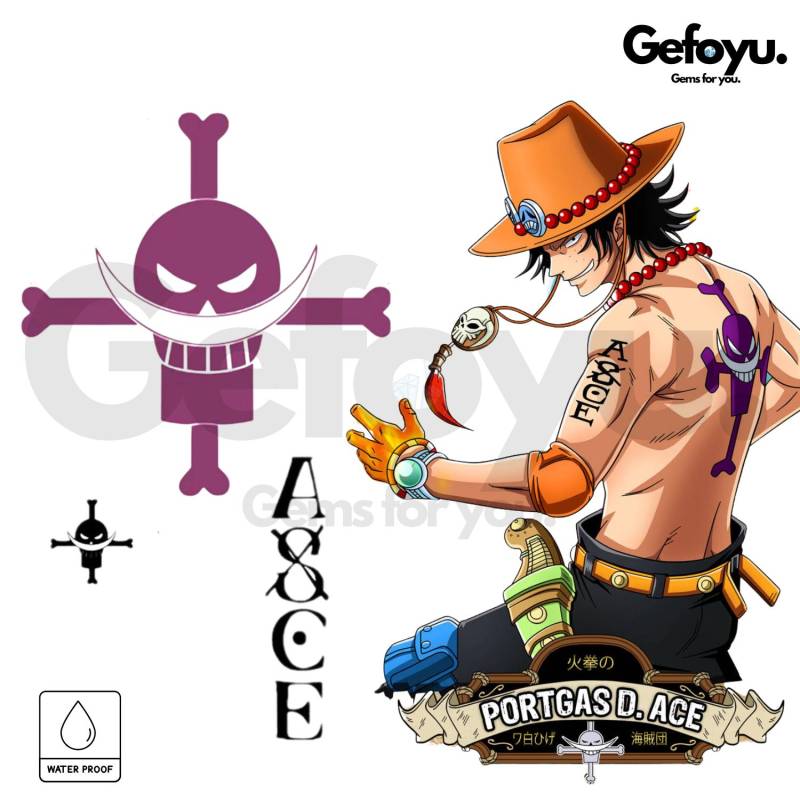 One Piece Ace Temporäres Tattoo Set - Anime Cosplay Accessoire | Puma D. Asce & Whitebeard Symbole von Etsy - GEFOYU