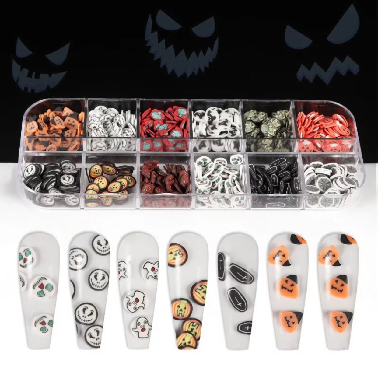 12Er Pack Halloween Scheibe - Polymer Clay, Nail Art 12Er Pack Halloween Scheibe - Polymer Clay, Nail Art von Etsy - GELAPRESSED