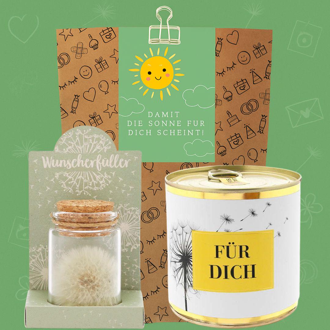 Geschenkset "Sonnenschein Für Dich" - Aufmunterung Gute Besserung Geschenk Mit Wunscherfüller & Kuchen in Der Dose "Für von Etsy - GFFShopping
