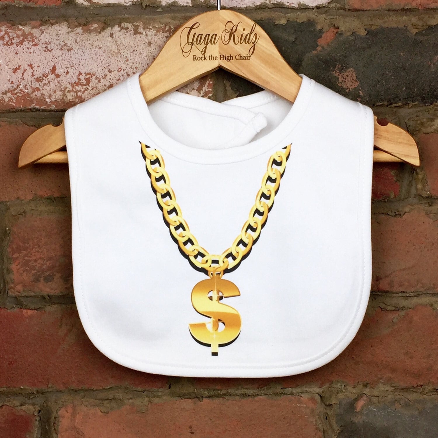 Gold Kette Baby Lätzchen Hip Hop Dollar Zeichen, Lustige Babykleidung Gold Kette Baby Lätzchen Hip Hop Dollar Zeichen, Lustige Babykleidung von Etsy - GagaKidz