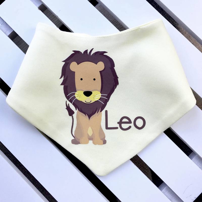 Personalisiertes Löwe Baby Lätzchen Benutzerdefinierter Name, Baumwolle Tier Lätzchen von Etsy - GagaKidz