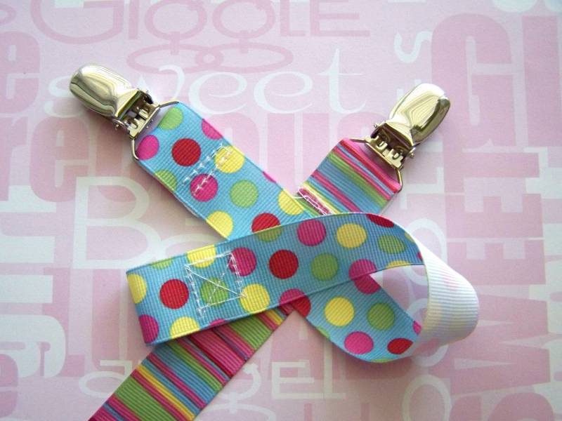 N15 - 2Er Set Schnullerclips Mit Punkten Und Streifen von Etsy - GenevaDiva